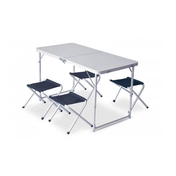 Folding tourist set, table 4 chairs set for camping, tour  - photo 1