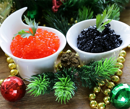 Black and red caviar 
