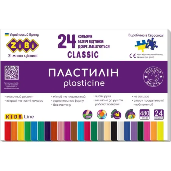 Plasticine Luch Classic + stack 24 colors 